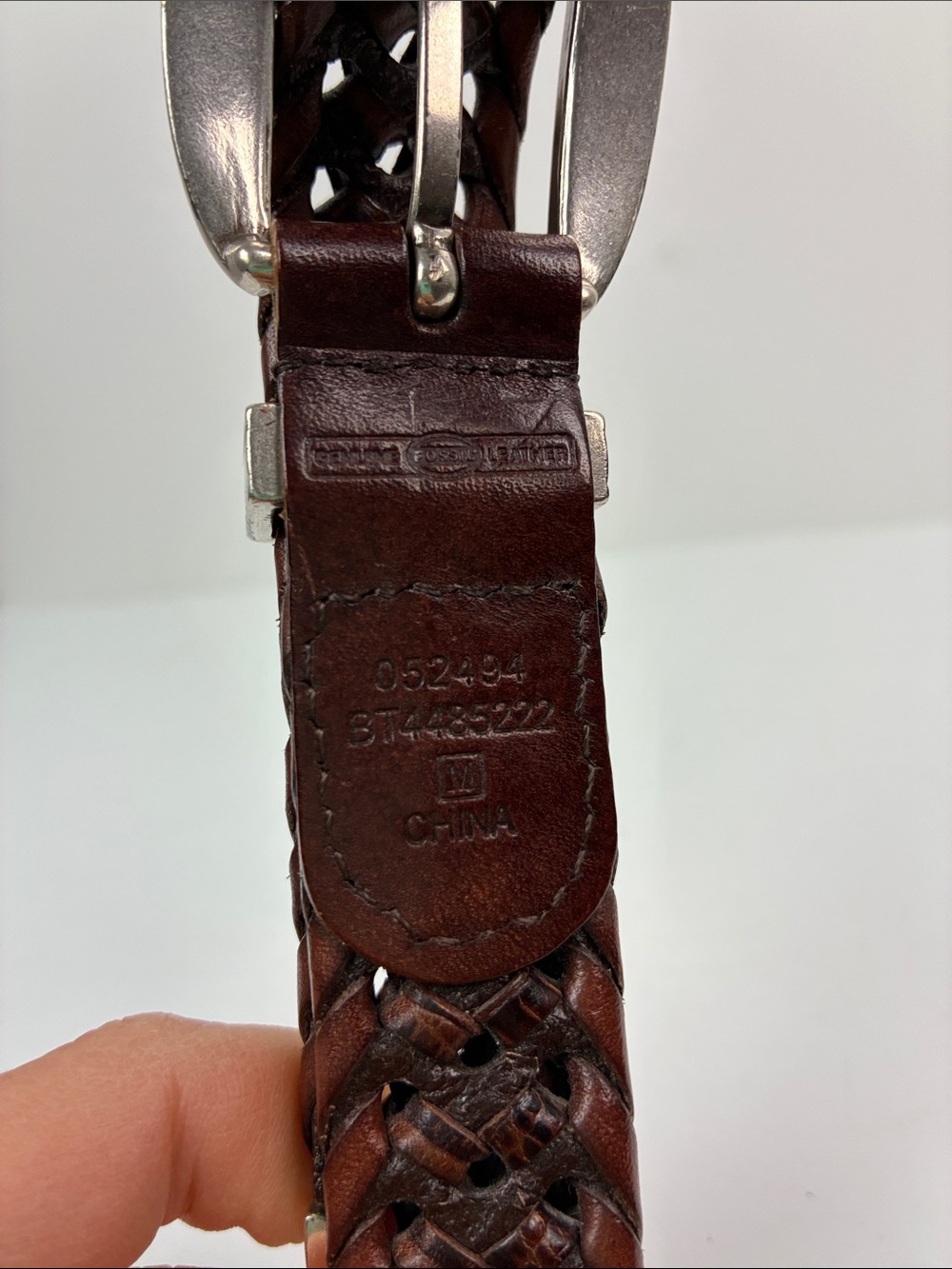 Fossil Vintage Women’s Classic Brown Woven Leather Belt Western Size Medium - Picture 6 of 7